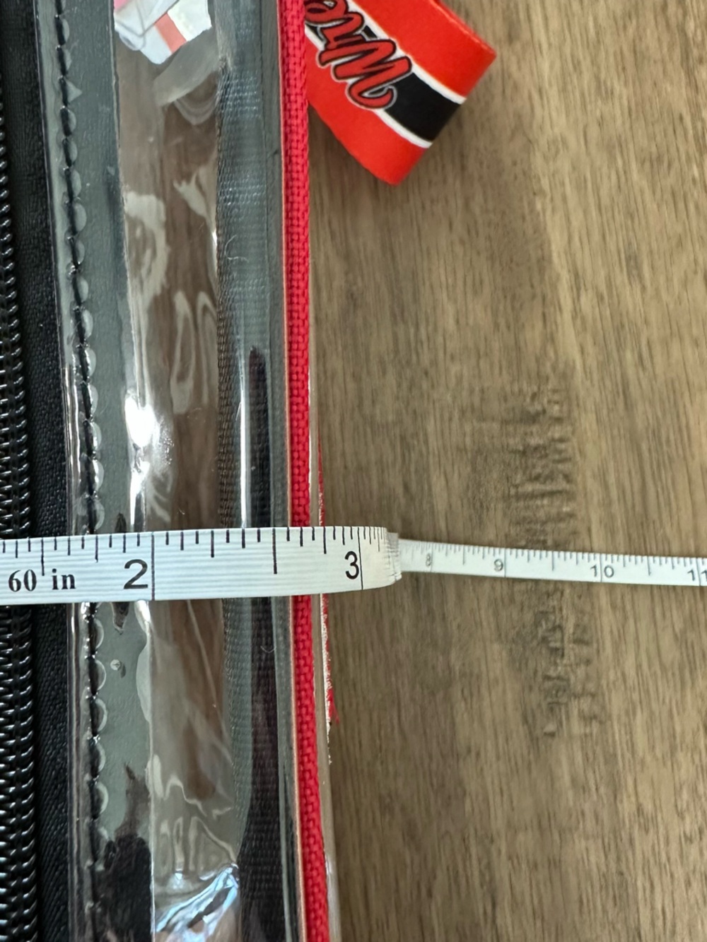 NWT! Texas Tech Red Raiders Clear Zippered Bag, Adjustable Strap, 8” x 5.5” x 3” - Picture 9 of 9